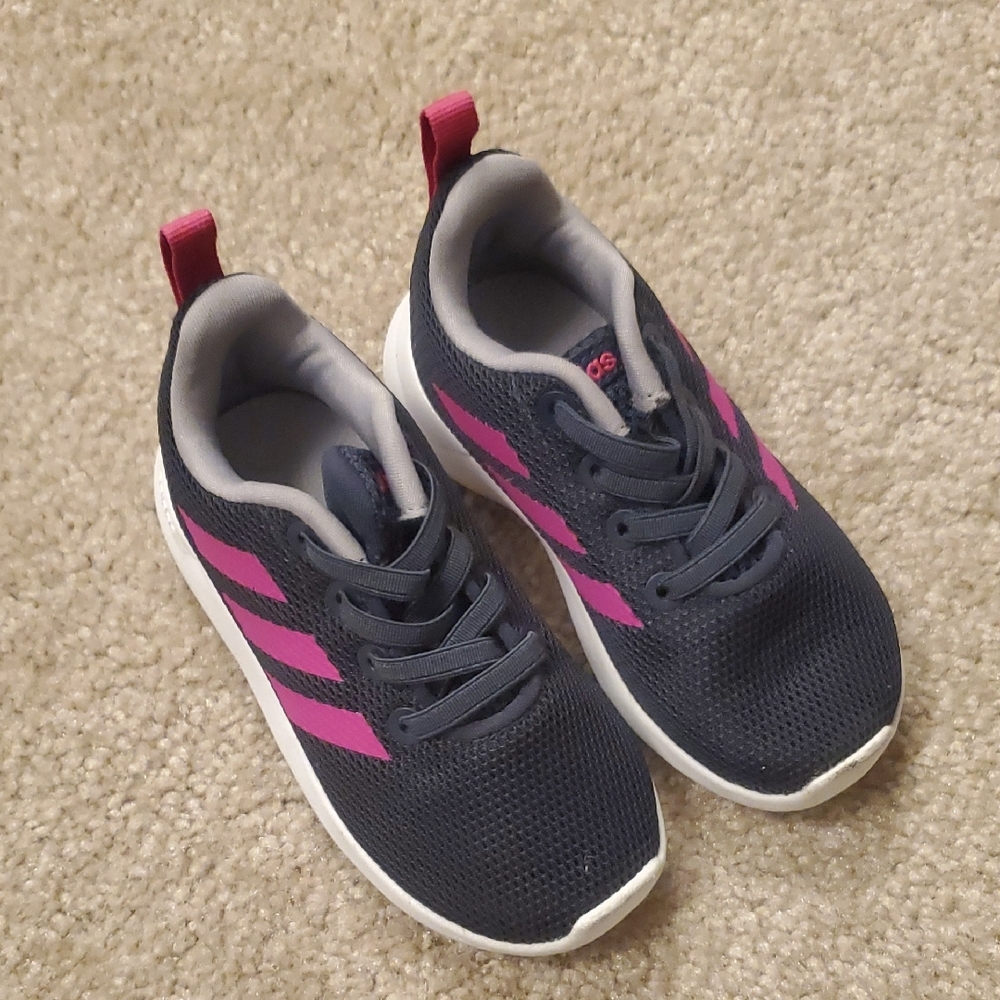 Adidas Kids' Navy and Pink Sneakers